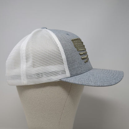 Flexfit Trucker Hat Gray One Size Quanta Services Distressed US Flag Snapback