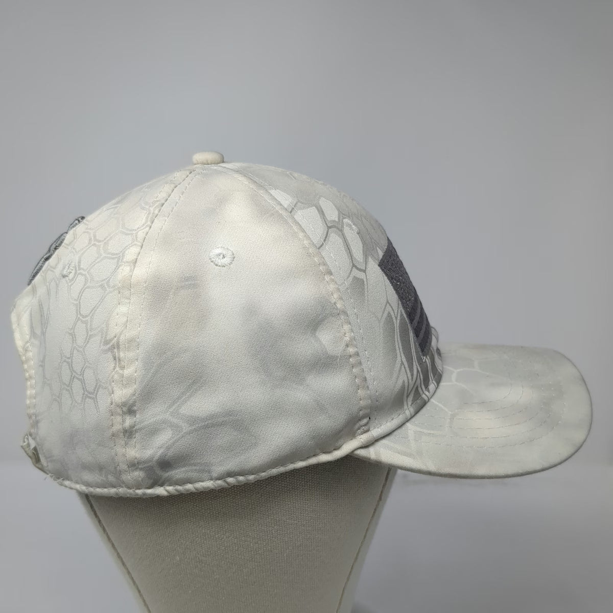 Kryptek Baseball Cap White One Size Camo Tactical Flag Spartan Embroidery Hat