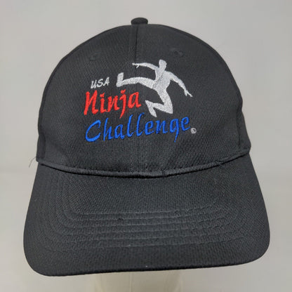 Sport Tek Boy's Strapback Hat Black Adjustable Embroidered USA Ninja Challenge