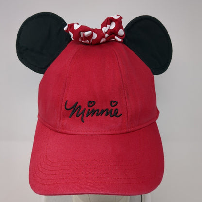 Minnie Mouse Ears Snapback Hat Red One Size Adjustable Embroidered Disney
