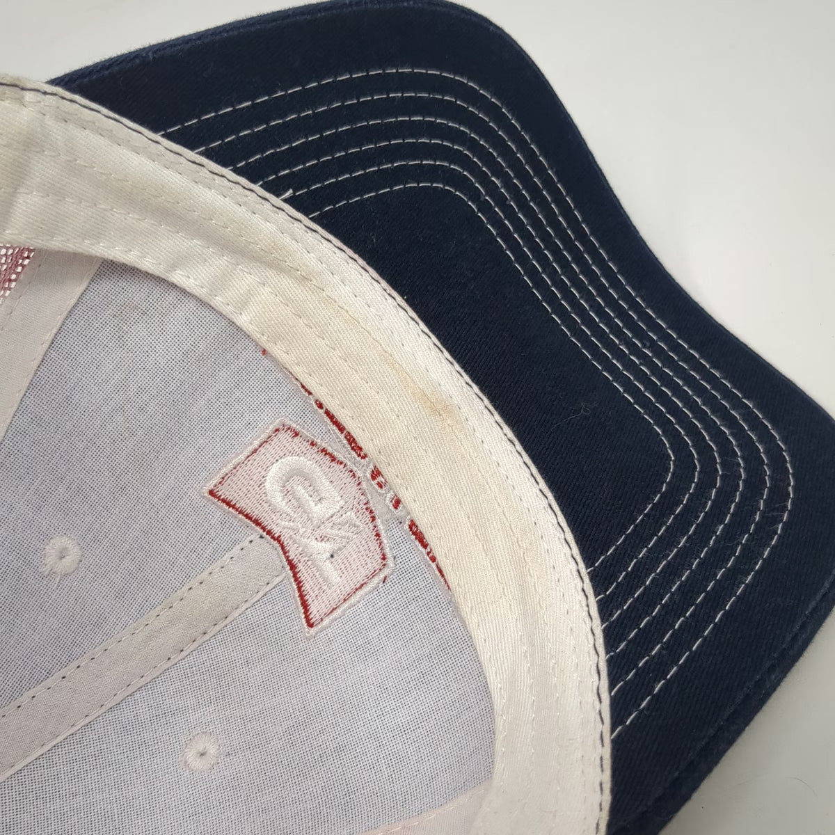 General Tire Blue Trucker Hat One Size USA American Flag Mesh Back Snapback