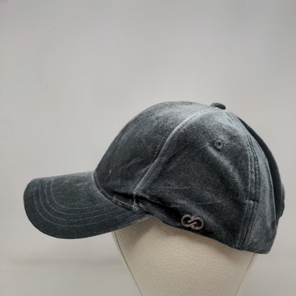 Unbranded Strapback Hat Gray One Size Velour Adjustable Solid 6 Panel