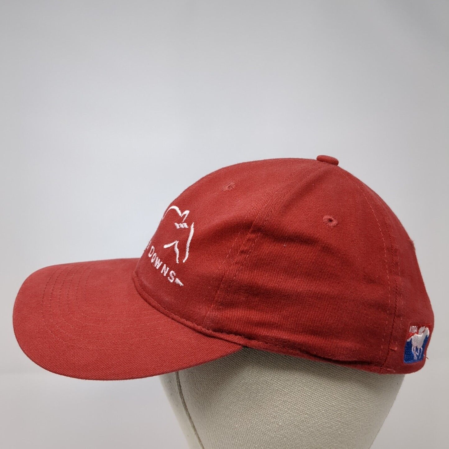Emerald Downs Slideback Hat Red One Size Adjustable Embroidered Vented Holes