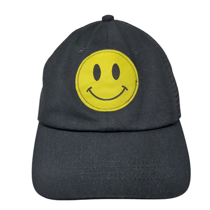 Smiley Face Snapback Mesh Back Trucker Hat Black One Size Adjustable