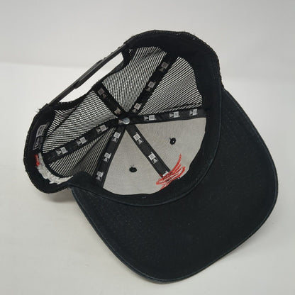 Rebel Rock Racing Snapback Trucker Hat Black One Size Solid New Era