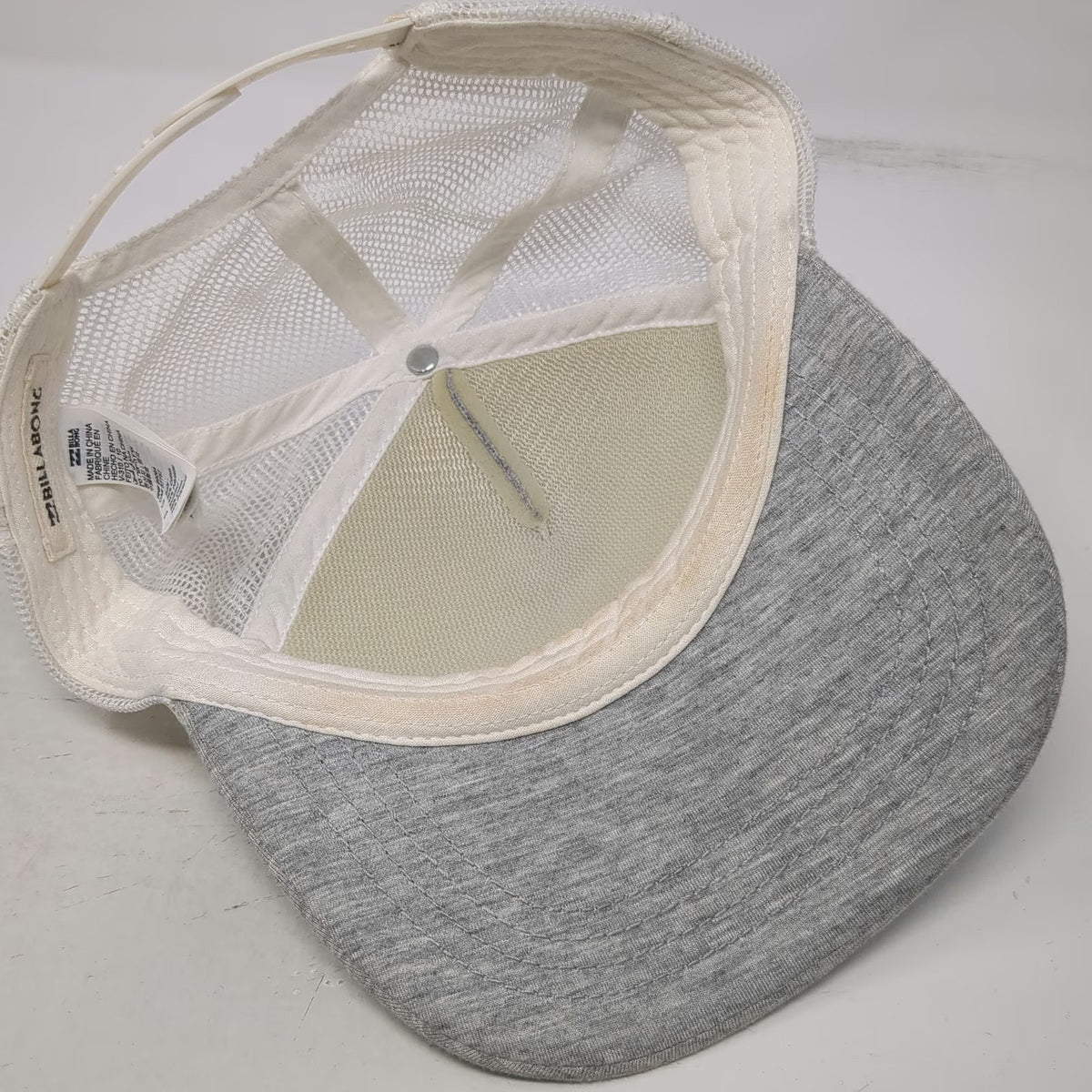 Billabong Trucker Hat Gray One Size Mesh Snapback Wave Logo Patch Surf Beach