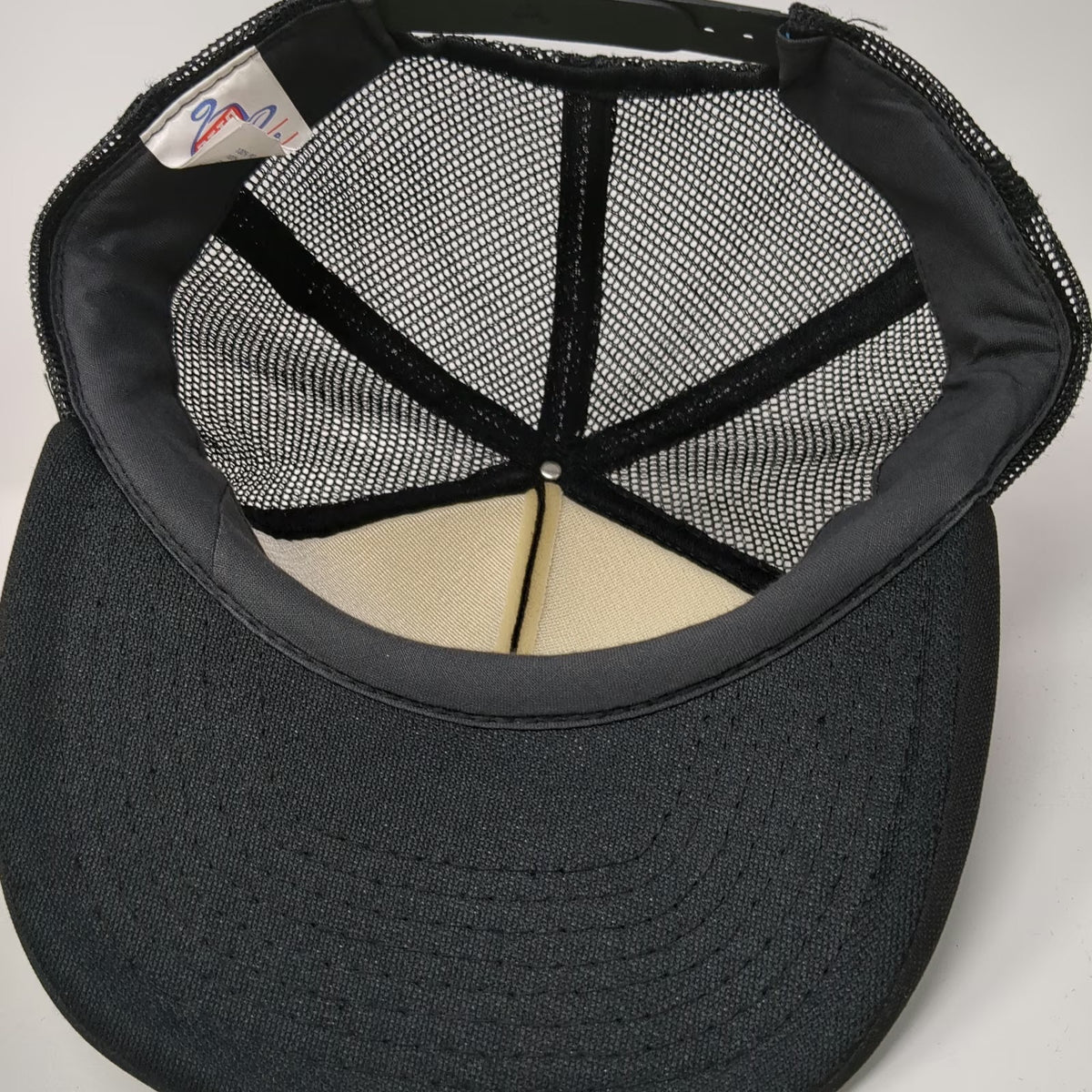 Otto Black One Size Trucker Hat G&L Metal Fab Snapback Mesh Rope American Falls