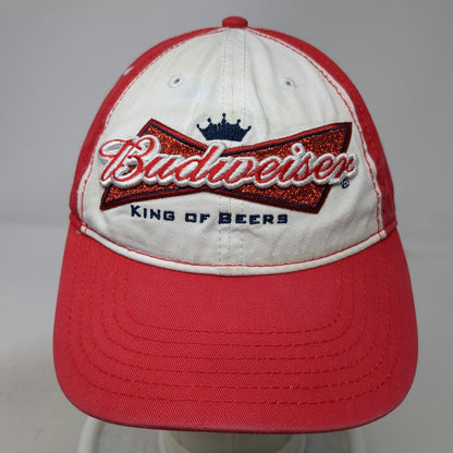 Budweiser Baseball Cap Red One Size Glitter King of Beers 3D Embroidery Hat