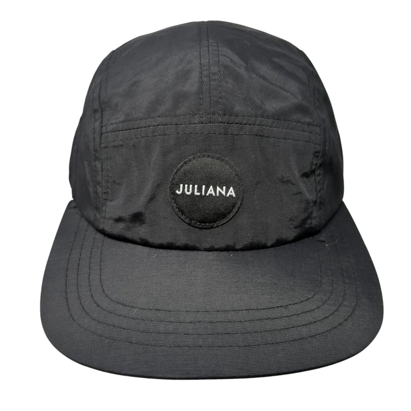 Juliana Patch Snapback 5 Panel Hat Black One Size Adjustable Solid