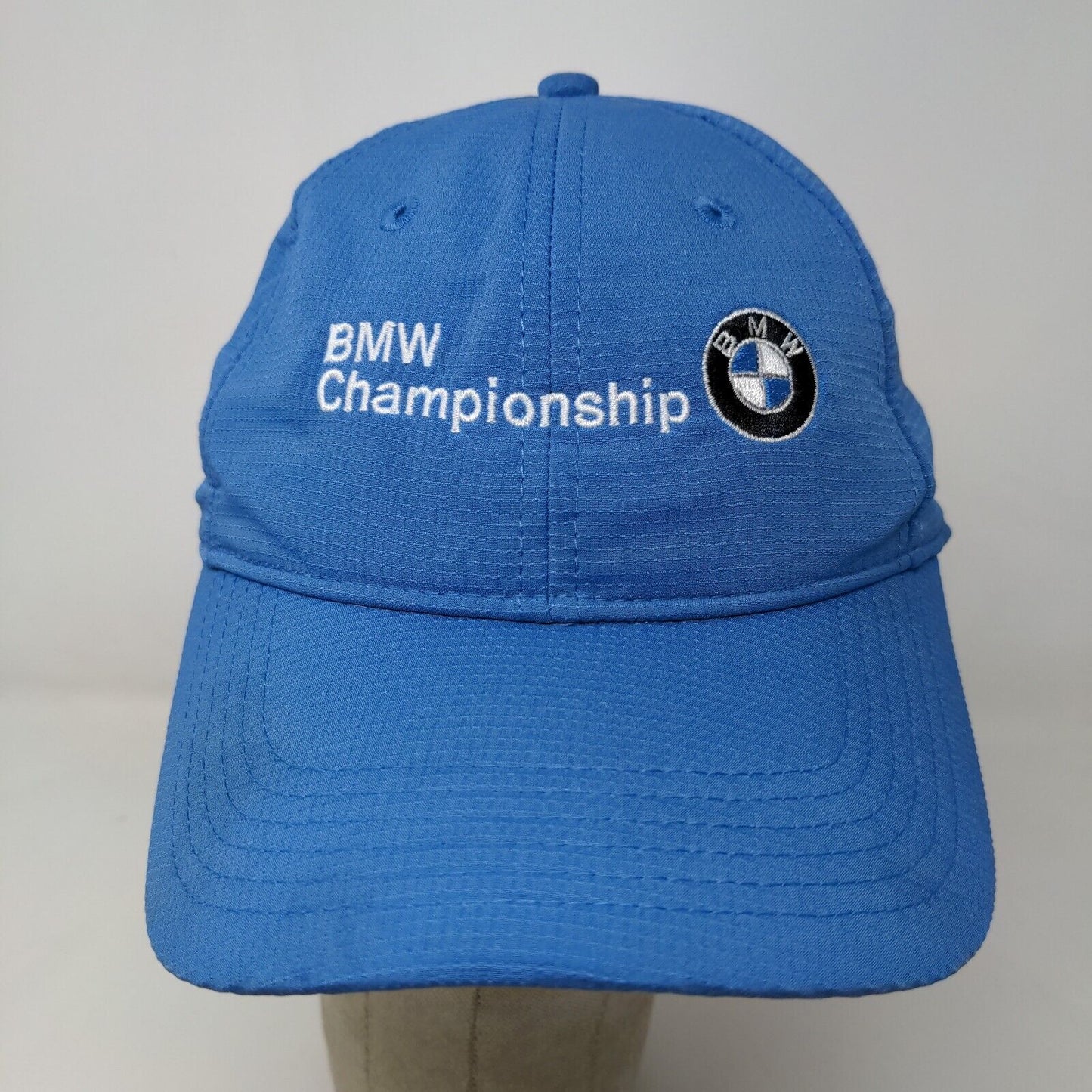 Ahead Men's Strapback Hat Blue Embroidered Crooked Stick BMW Championship Logo