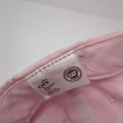Caterpillar Slideback Hat Pink OSFM Adjustable Embroidered Vented Holes 6 Panel
