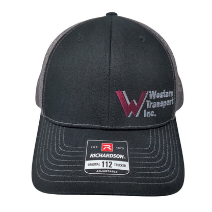 Western Transport Inc. Snapback Mesh Back Trucker Hat Black OSFA Adjustable