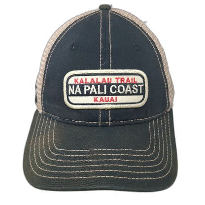 Dorfman Pacific Trucker Hat Black Beige One Size Na Pali Coast Kauai Hawaii