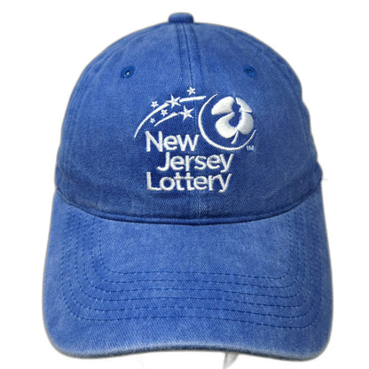 New Jersey Lottery Embroidered Logo Blue Baseball Cap One Size Adjustable Hat