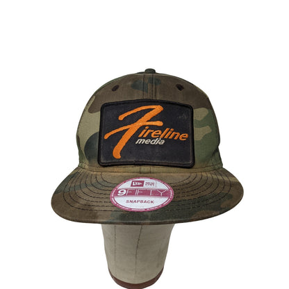 New Era 9Fifty Snapback Hat Fireline Media Adjustable Camo US Flag Patch OSFM