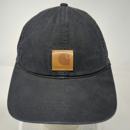 Carhartt Baseball Cap Black One Size Strapback Canvas Logo Patch Workwear Hat