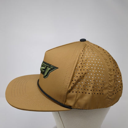 Peezy Snapback Hat Brown OS Adjustable Breathable Embroidered Rope Staunch