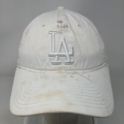 LA Dodgers Slideback Hat White Distressed New Era 9Twenty Emkbroidered Logo MLB