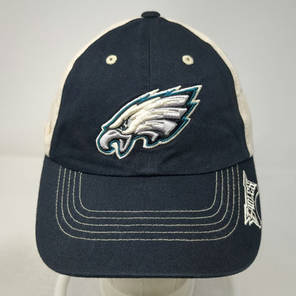 NFL Team Apparel Philadelphia Eagles Baseball Cap Hat Blue Beige One Size Logo