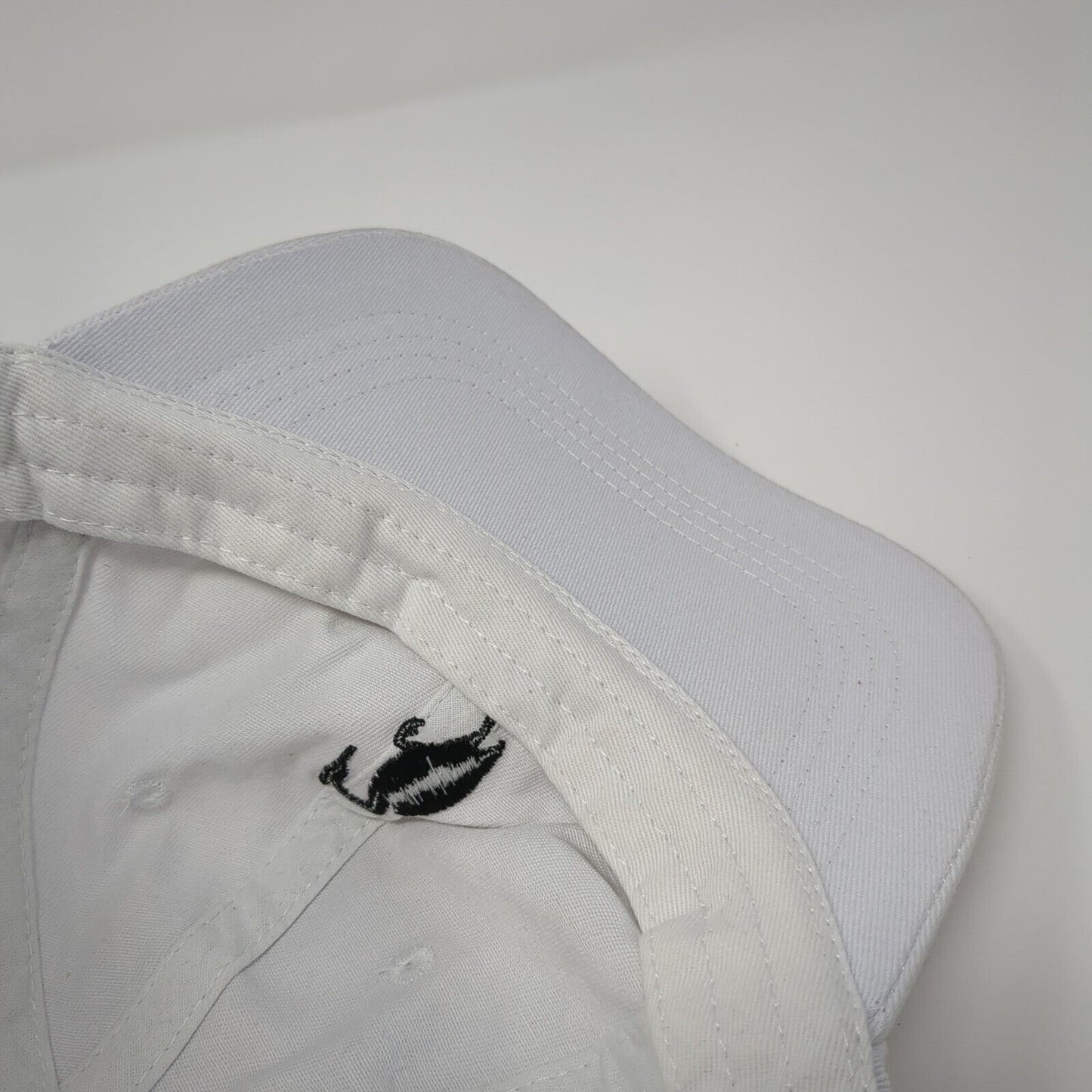 Unbranded Strapback Hat White One Size Adjustable Embroidered Vented Holes