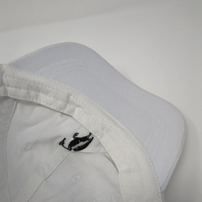 Unbranded Strapback Hat White One Size Adjustable Embroidered Vented Holes