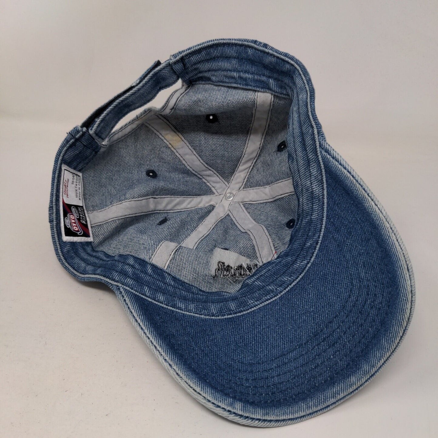 Ringold Ranch Cherry Strapback Hat Blue Denim OSFM Embroidered Otto