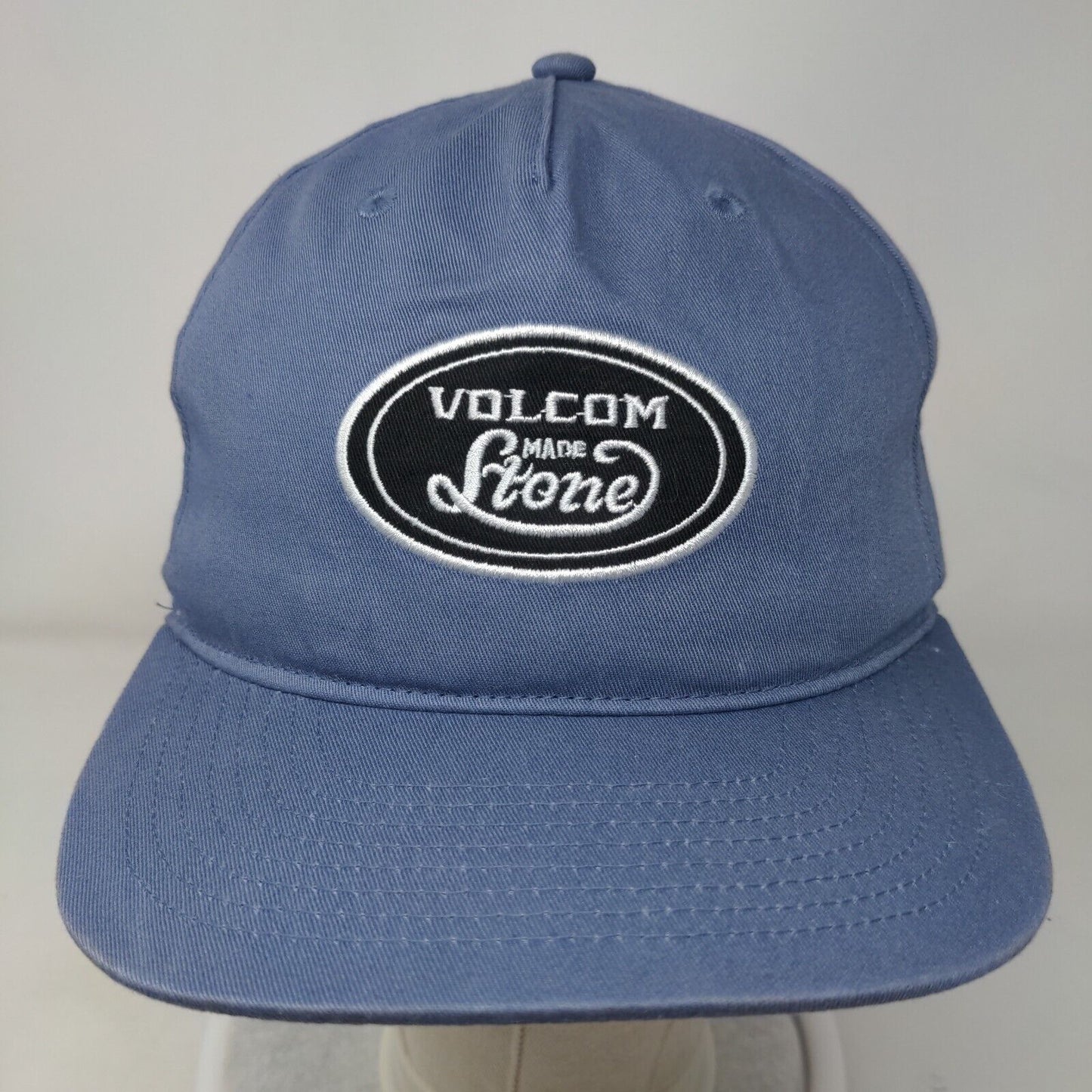 Volcom Made Stone Snapback Hat Blue One Size Adjustable Embroidered 6 Panel