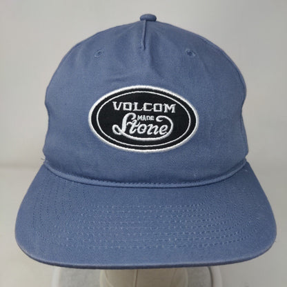 Volcom Made Stone Snapback Hat Blue One Size Adjustable Embroidered 6 Panel