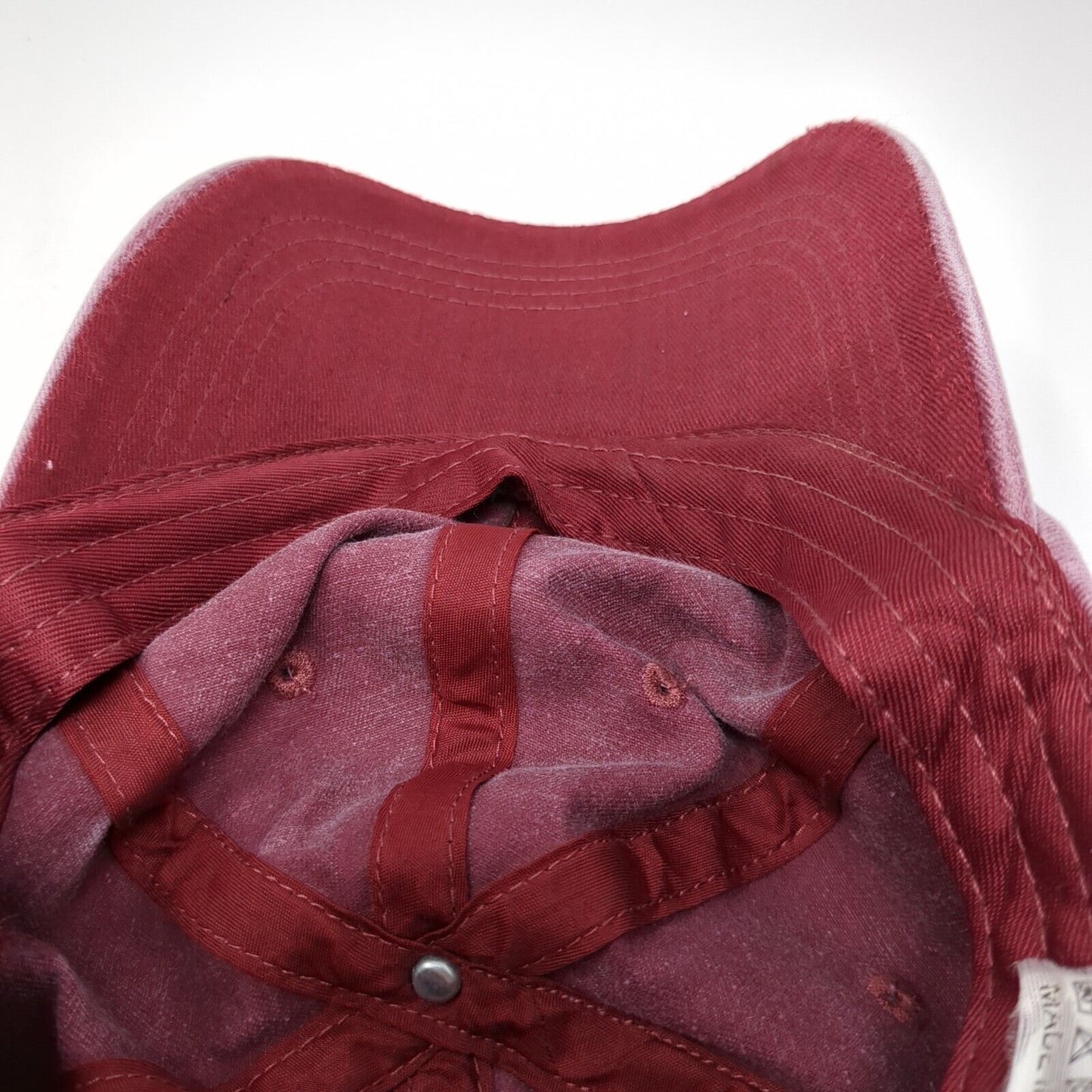 Unbranded Slideback Hat Red One Size Adjustable 6 Panel Vented Holes Blank