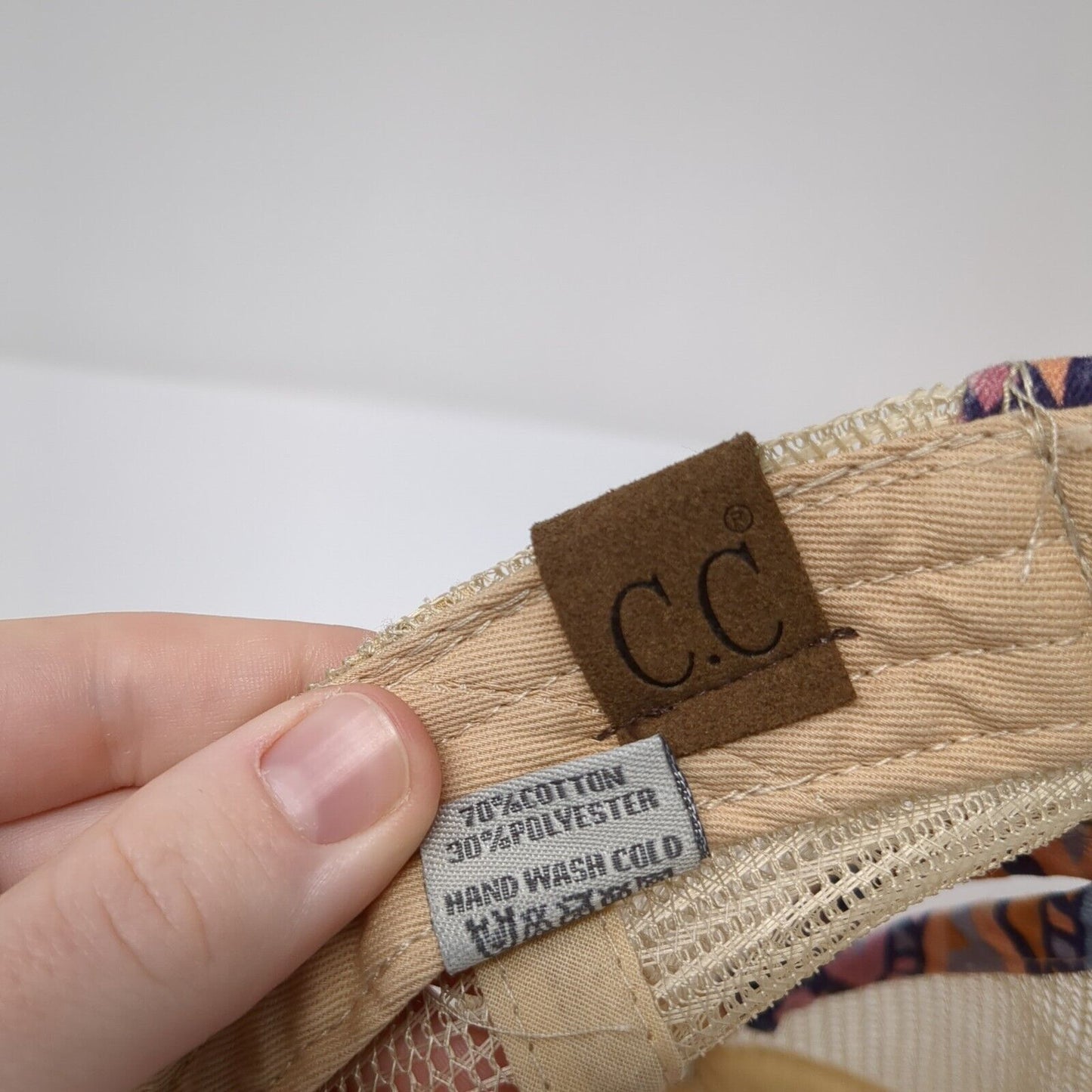 C.C. Ponyback Strapback Trucker Hat Multi OS Adjustable Distressed Mesh Back