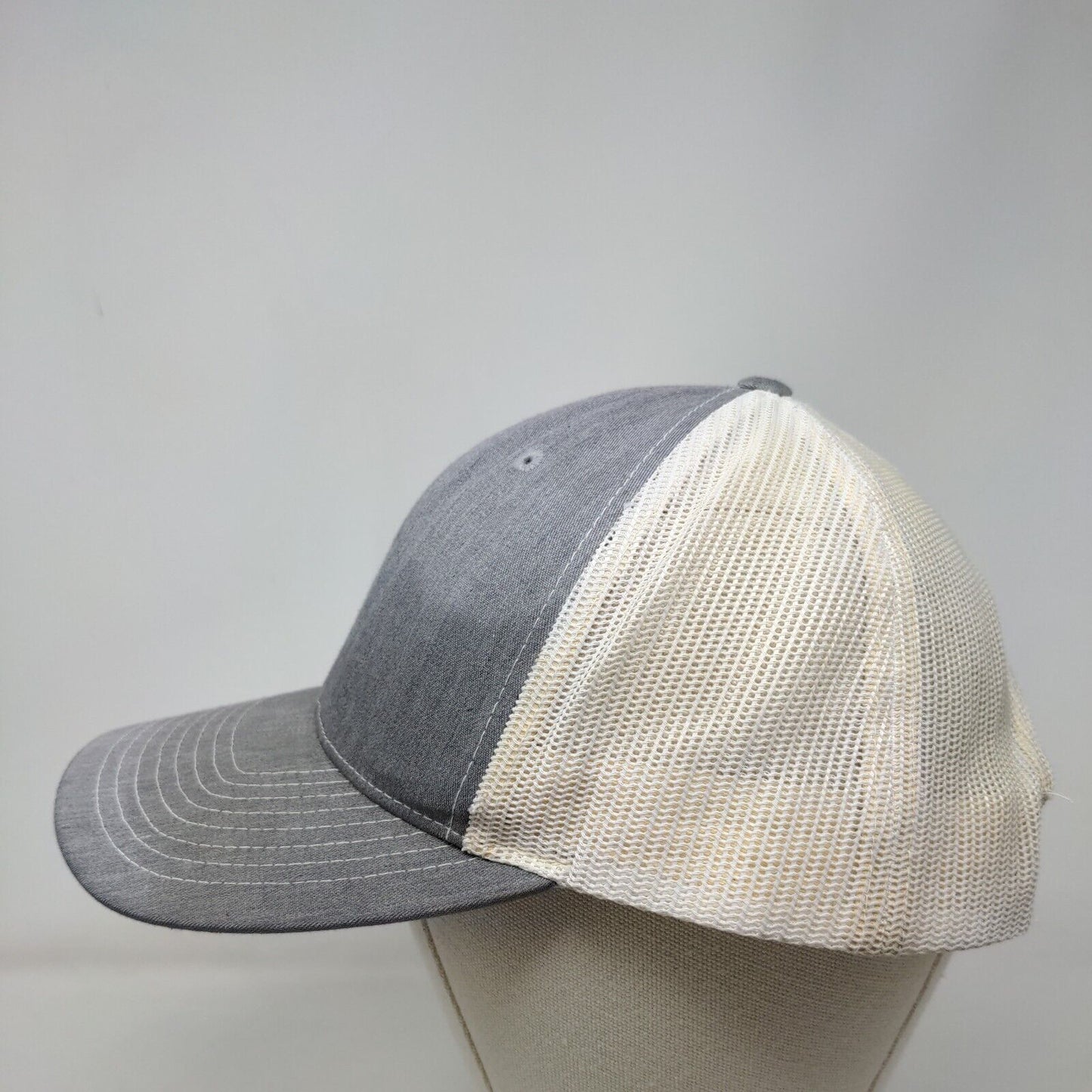 Richardson Snapback Mesh Back Trucker Hat Gray One Size Colorblock Blank