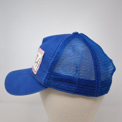BIG X Snapback Trucker Hat Blue One Size Adjustable Patch Mesh Back 6 Panel