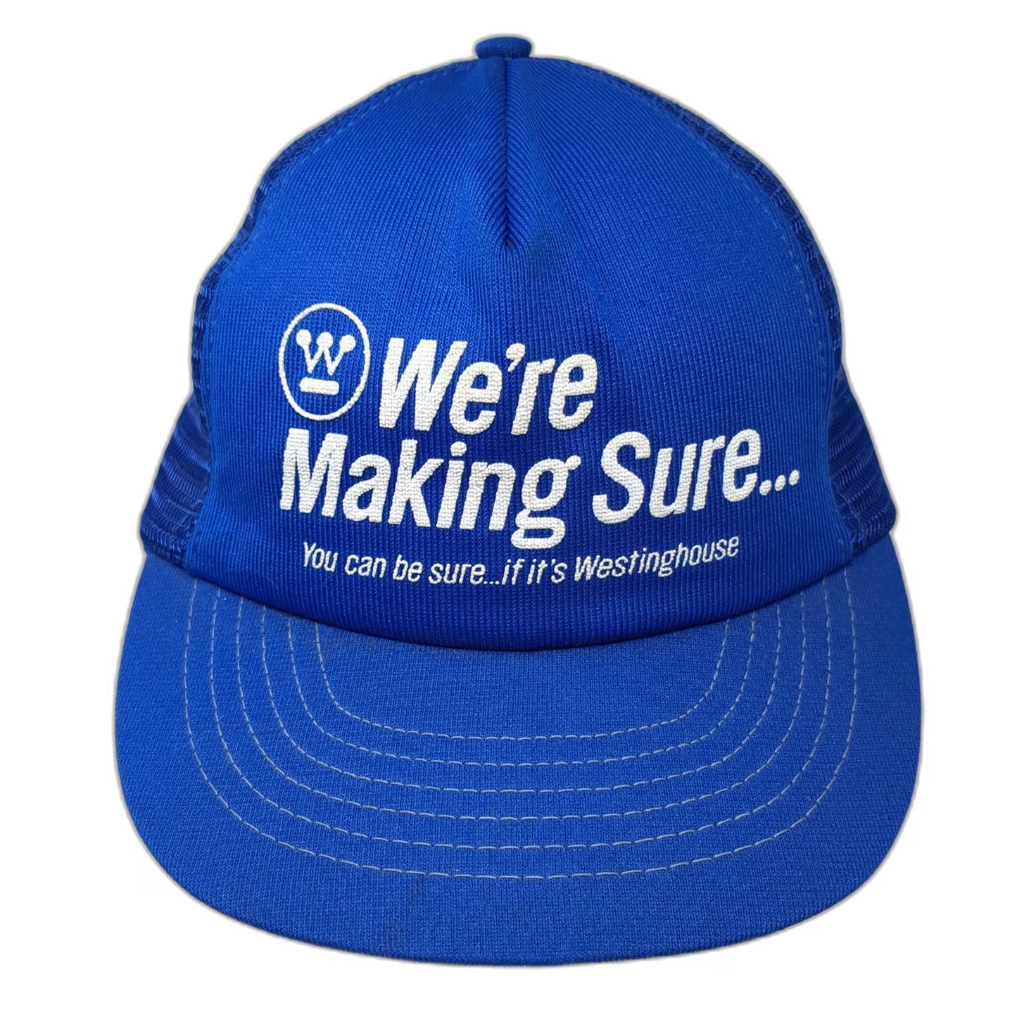 Westinghouse We're Making Sure Blue Vintage Trucker Hat Snapback Mesh Foam Logo