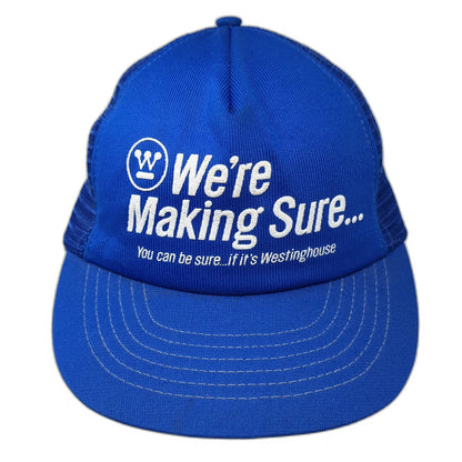Westinghouse We're Making Sure Blue Vintage Trucker Hat Snapback Mesh Foam Logo