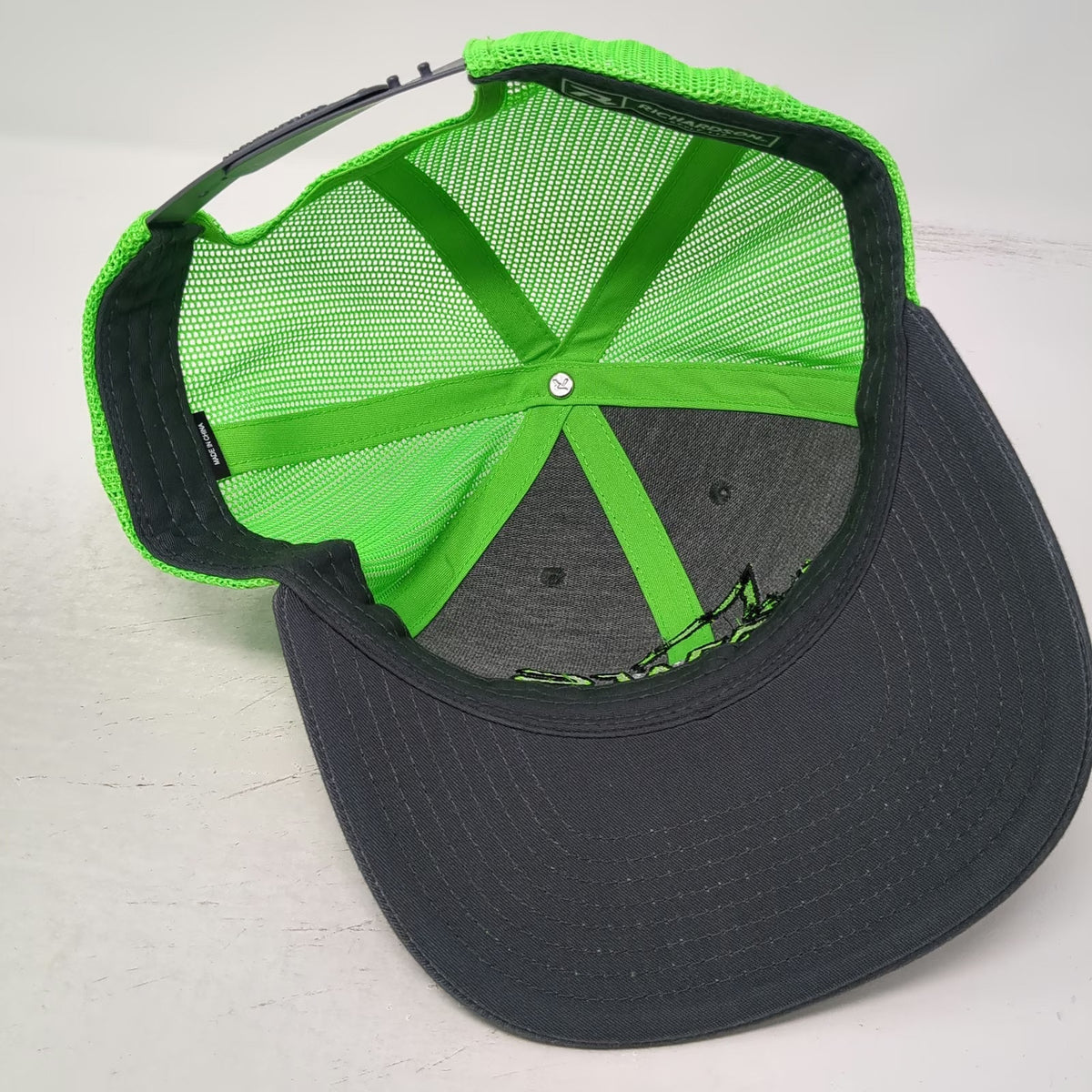 Richardson Trucker Hat Gray Green One Size Jaws Concrete Pumping Mesh Snapback