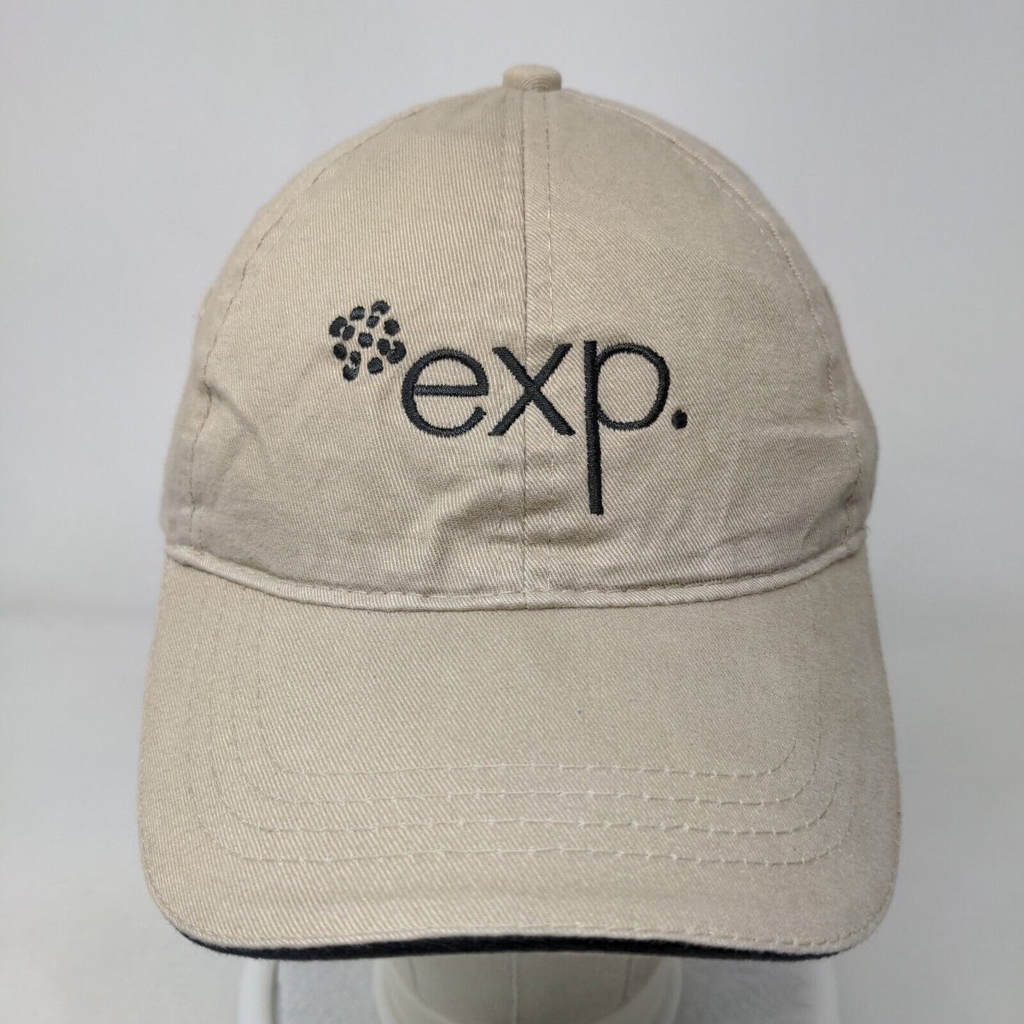 Exp. Slideback Hat Tan OSFA Adjustable Embroidered North End 6 Panel Cotton