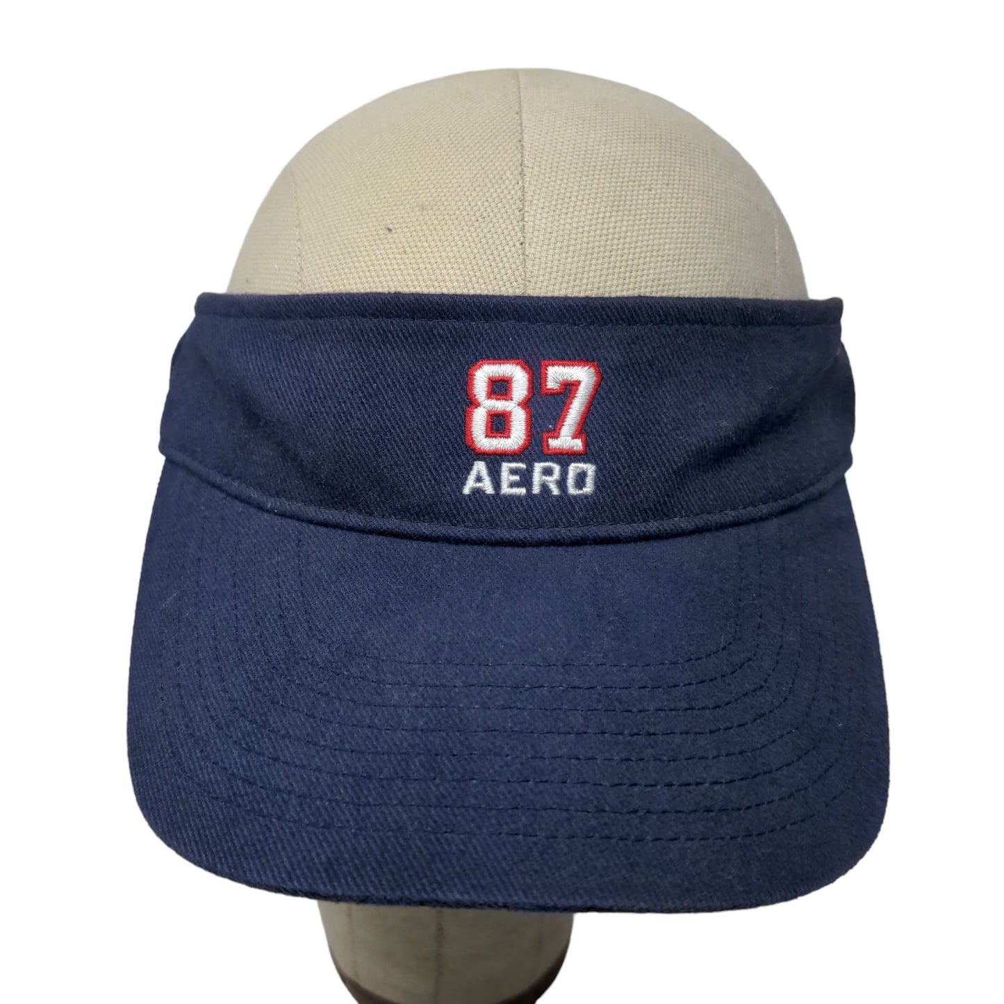 AeroCap Men's Strapback Sun Visor Cap Hat Blue Adjustable Embroidered Logo