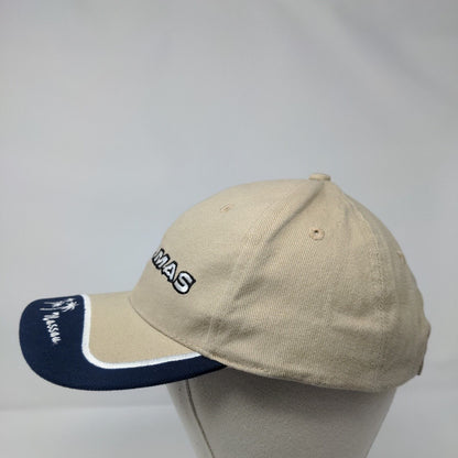 Bahamas Nassau Strapback Hat Tan 58cm Adjustable Embroidered 6 Panel