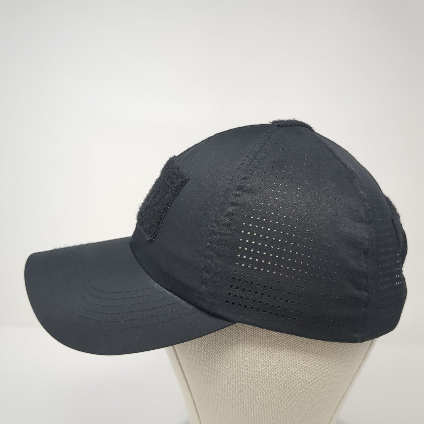Unbranded Strapback Hat Black One Size Adjustable Embroidered Laser Cut