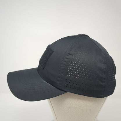 Unbranded Strapback Hat Black One Size Adjustable Embroidered Laser Cut