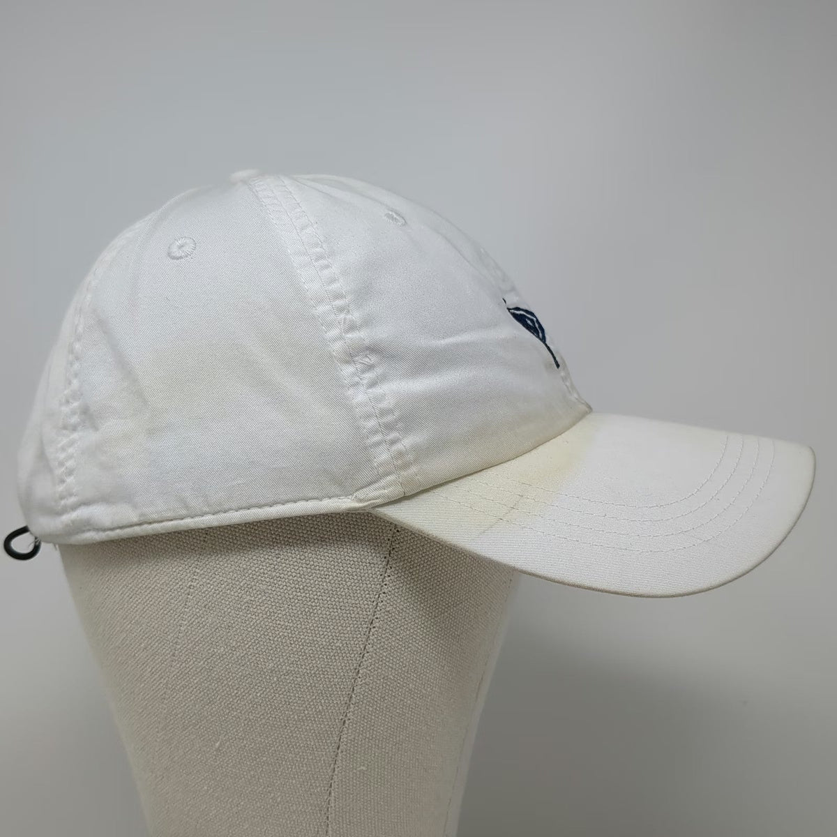 Ahead Baseball Cap White One Size Lightweight Slideback Cotton Burgee Flag Hat