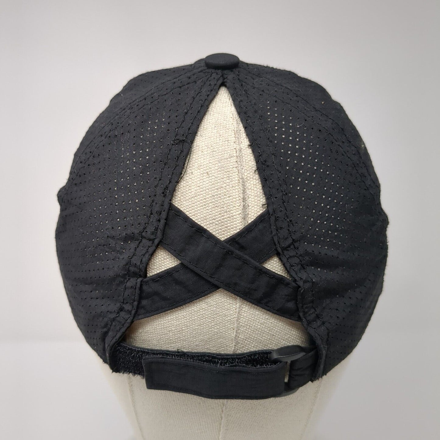 Unbranded Strapback Hat Ponytail Black 57-58cm Adjustable Perforated