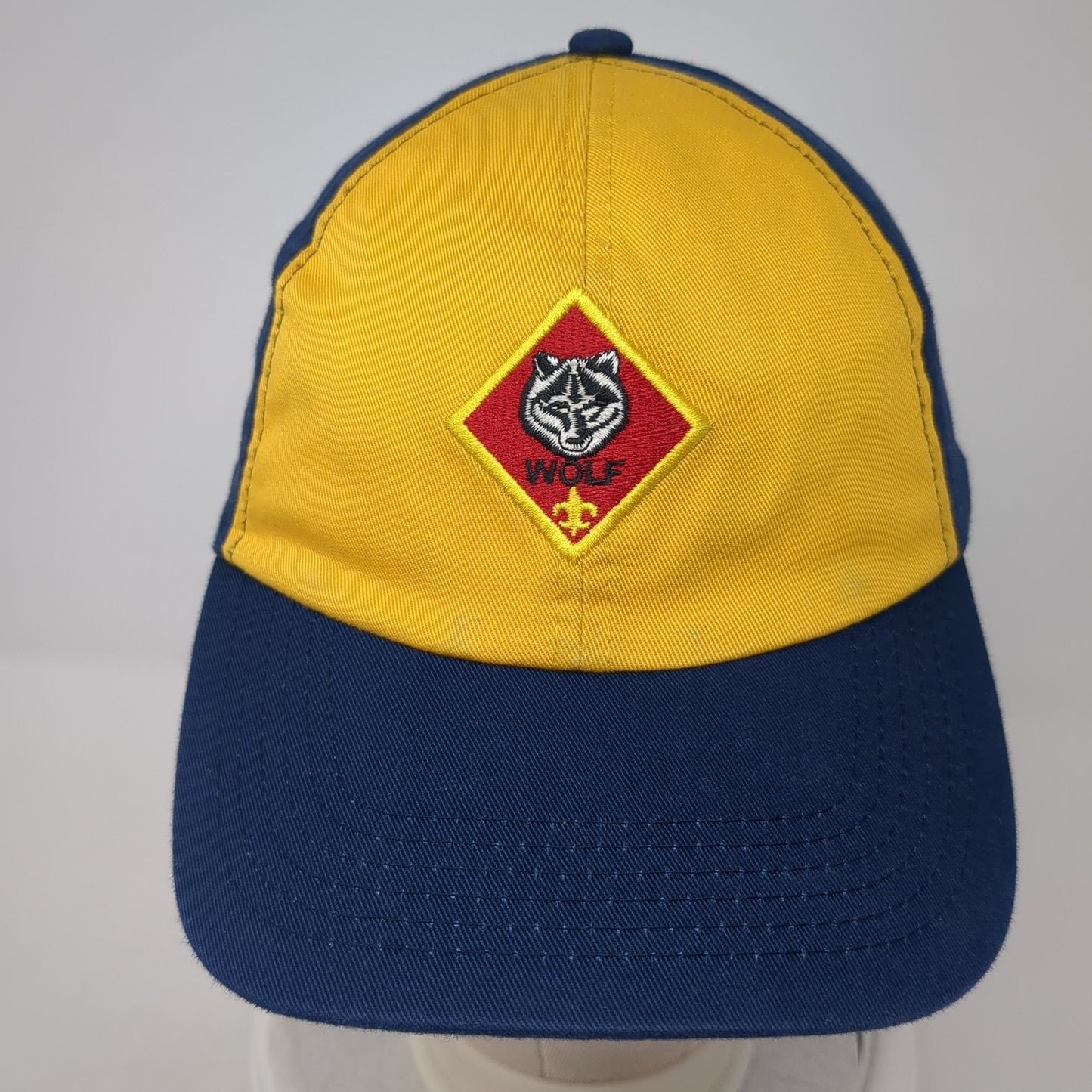 Wolf Cub Scout Strapback Hat Multi Large Adjustable Twill Colorblock