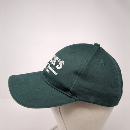 Buck's Saloon & Steakhouse Melba Idaho Strapback Hat Green OS Adjustable Cotton