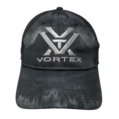 Vortex Snapback Mesh Back Trucker Hat Black OSFM Embroidered 6 Panel