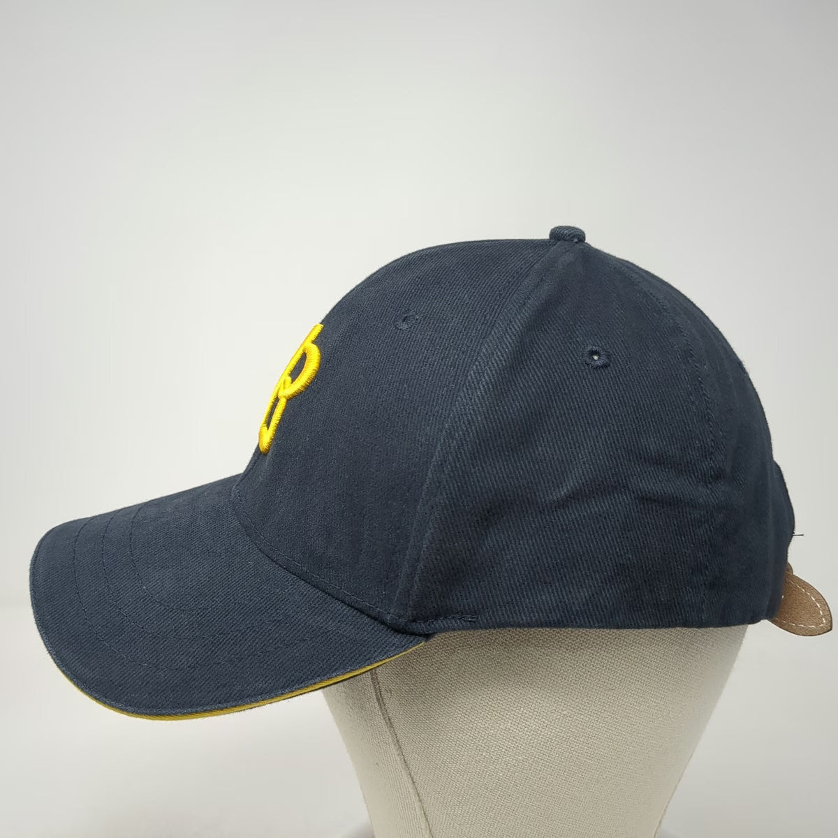 Breitling Baseball Cap Blue One Size Organic Cotton Leather Strapback Logo Hat
