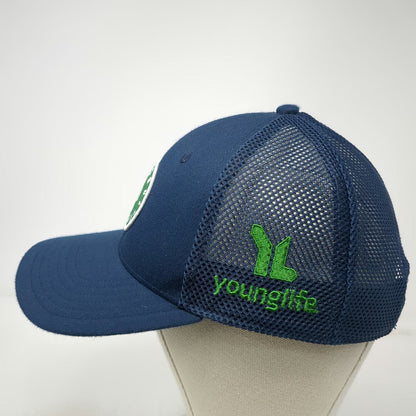 Linksoul Trucker Hat Blue One Size Mesh Snapback Green Underbrim Young Life