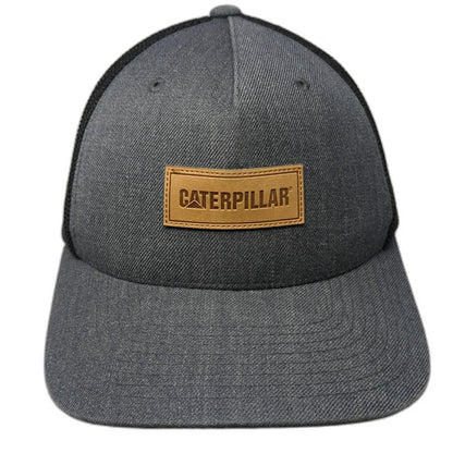 Caterpillar Trucker Hat Gray Black One Size Mesh Back Flexfit Snapback Workwear