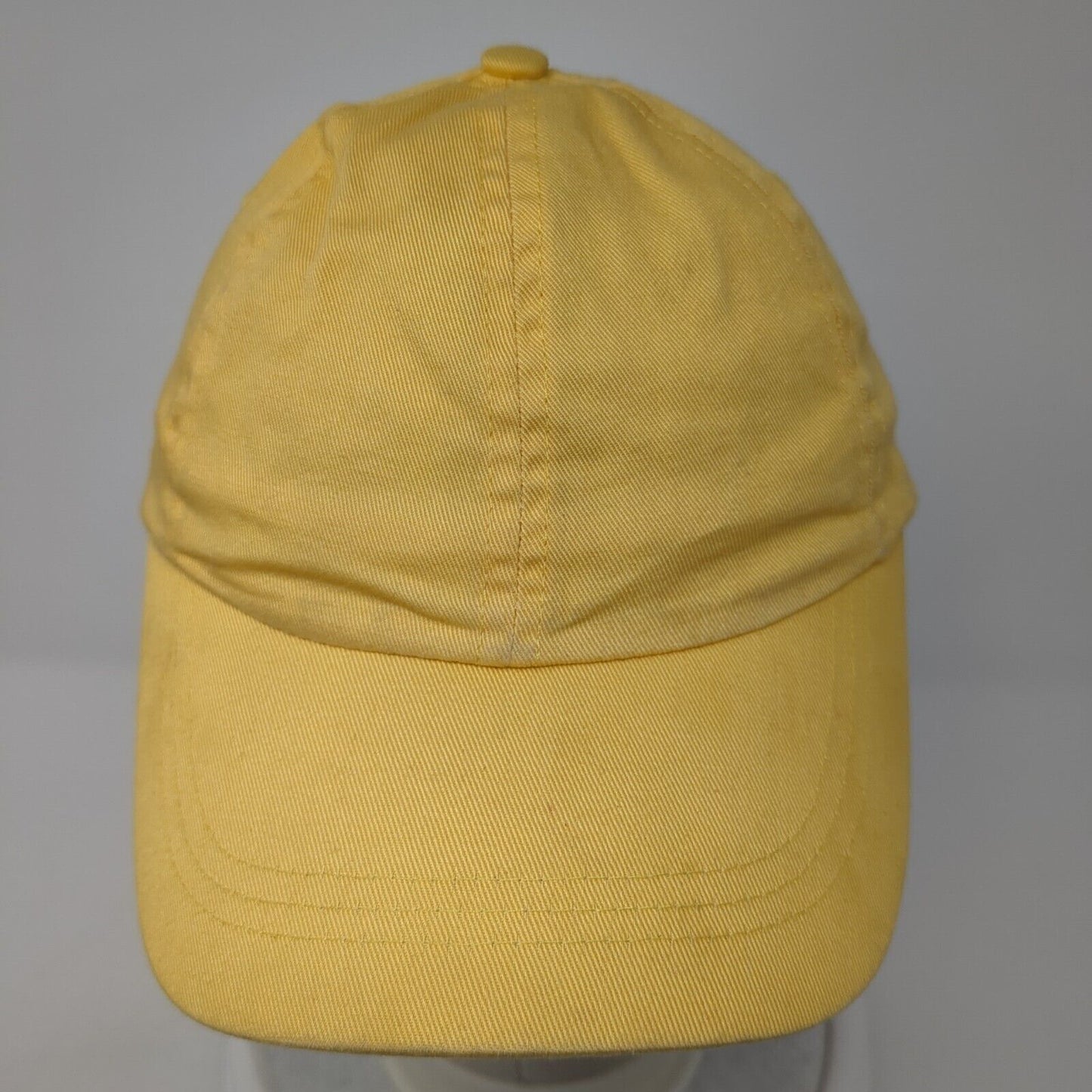 Unbranded Strapback Hat Yellow One Size Adjustable 6 Panel Vented Holes Blank