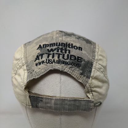 USA Ammo Strapback Hat Camo OSFM Embroidered Ammunition With Attitude